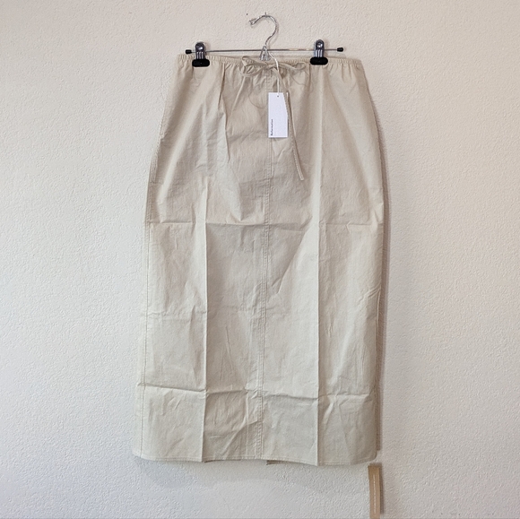 NWT Reformation Midi Tie Waist Skirt - Oat - Medium - Picture 2 of 9